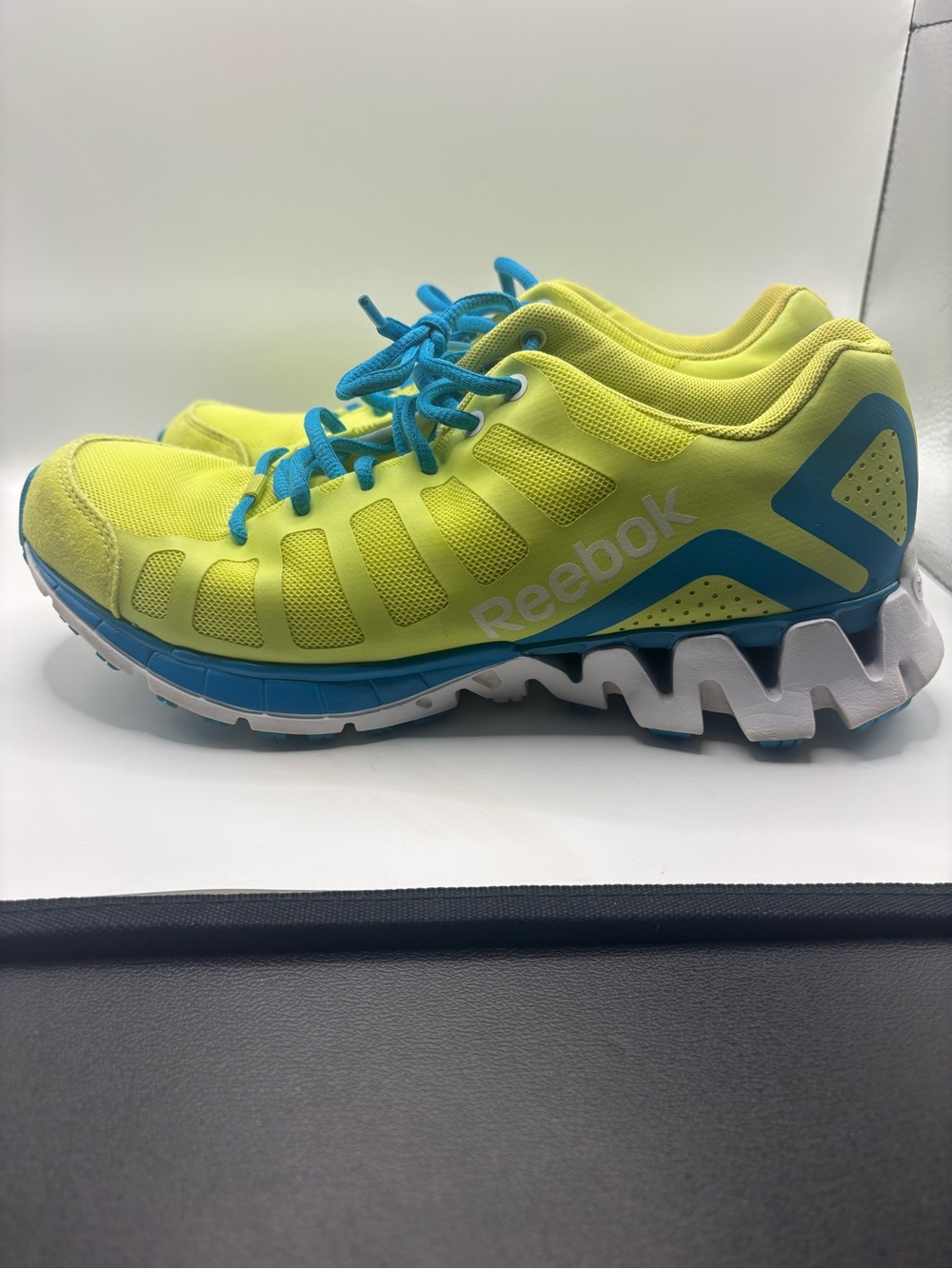 Reebok Neon Yellow and Blue Women's Running Sneakers